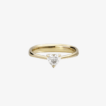 Yellow gold solitaire ring with heart-shaped diamond from Recarlo, elegant and romantic design.