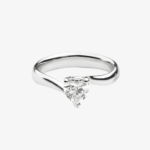 White gold solitaire ring with heart-shaped diamond by Recarlo, elegant and timeless design.