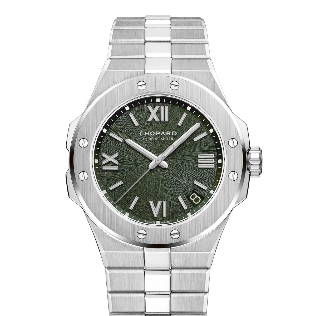 Esfera Verde Pino texturizada del Chopard Alpine Eagle 41, con certificación cronómetro