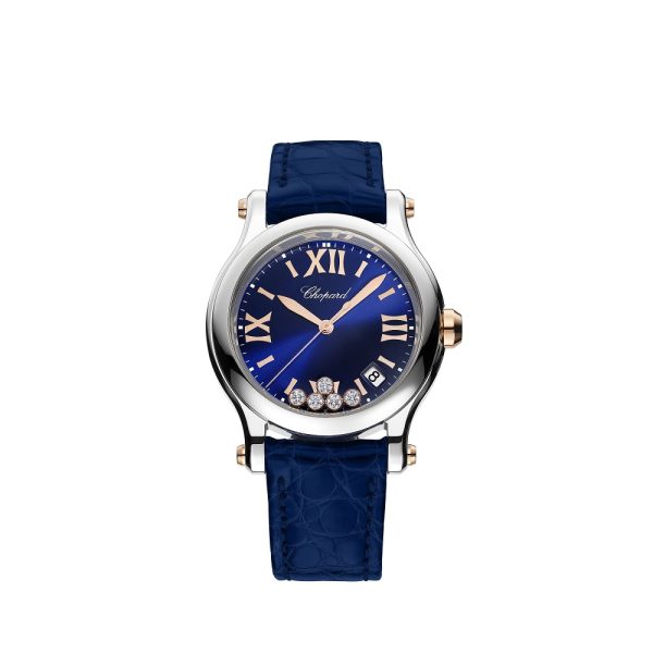 Reloj acero diamantes azul Happy Sport Chopard