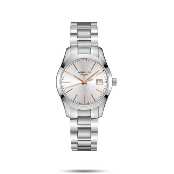 STEEL WATCH & SILVER DIAL 34 MM CONQUEST CLASSIC LONGINES L2386