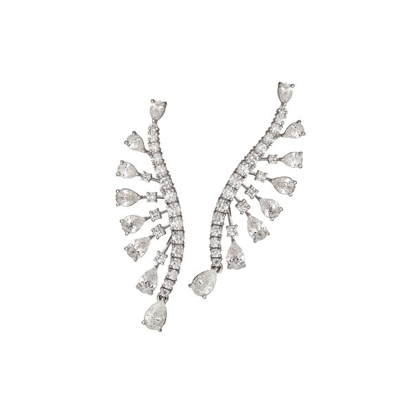 Boucle d'oreille Cartilage Or blanc et Diamants collection diva Leopizzo