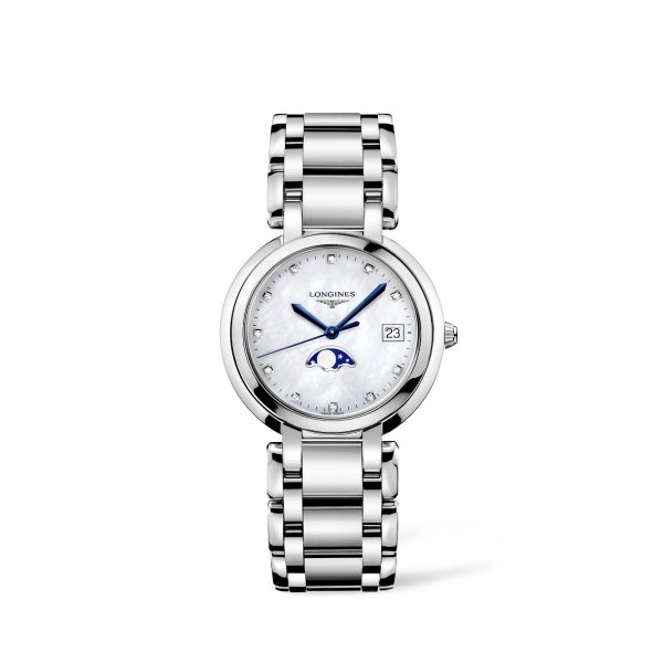 L8116 STEEL & WHITE DIAMONDS 34 MM MOONPHASE PRIMALUNA LONGINES