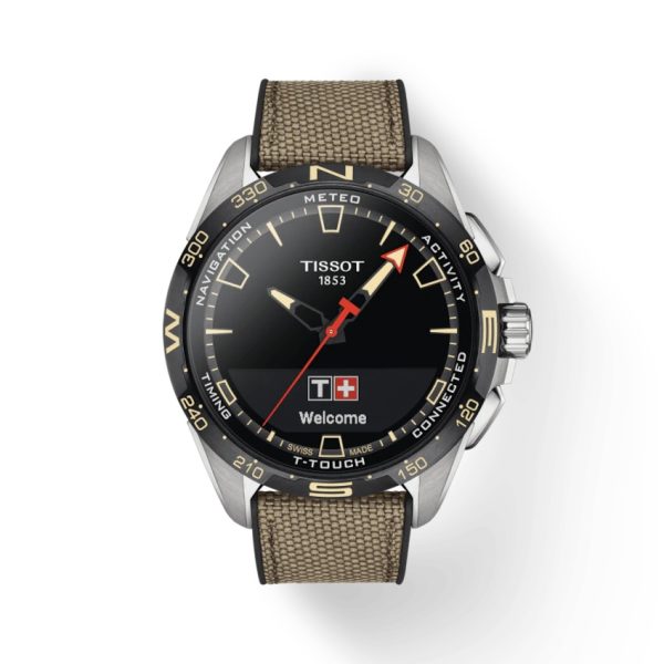 RELOJ TITANIO ANTIMÁGNETICO & CORREA TEXTIL BEIGE 47.5 MM T-TOUCH SOLAR CONNECT TISSOT