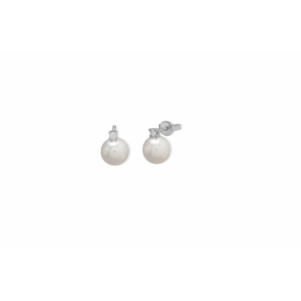 Arracades perles naturals & diamant tu i jo Suïssa Joiers
