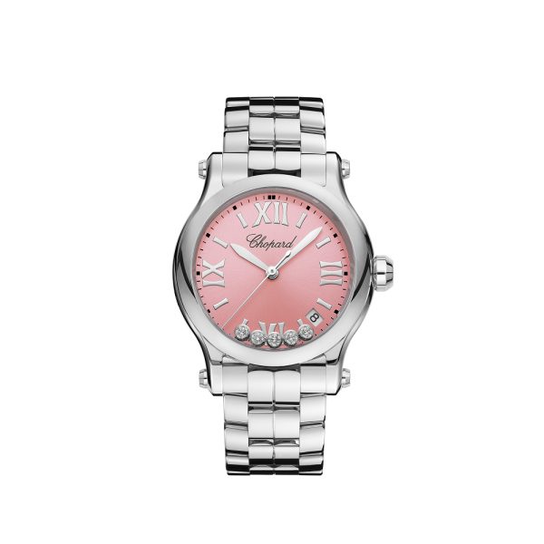 Reloj Happy Sport 36mm de cuarzo en acero Lucent Steel™ con diamantes de Chopard