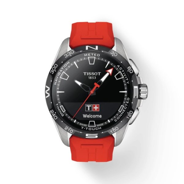 RELOJ TITANIO & CAUCHO ROJO 47.50 MM CUARZO-SOLAR T-TOUCH SOLAR CONNECT TISSOT T1214BTRR