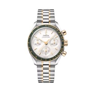 Omega Speedmaster 38 Moonshine Gold Green Bezel Chronograph