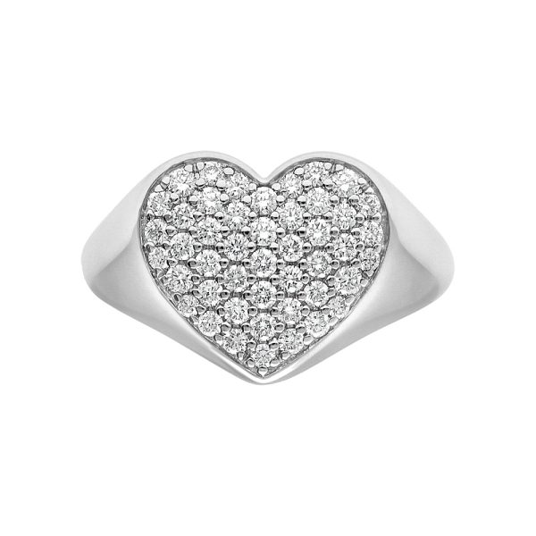 Anillo Corazón Oro Blanco 18QT & Diamantes Amore Leo Pizzo