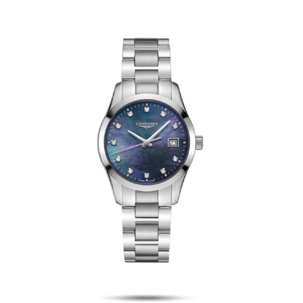 STEEL WATCH & NATURAL MOTHER-OF-PEARL-DIAMONDS CONQUEST CLASSIC LONGINES
