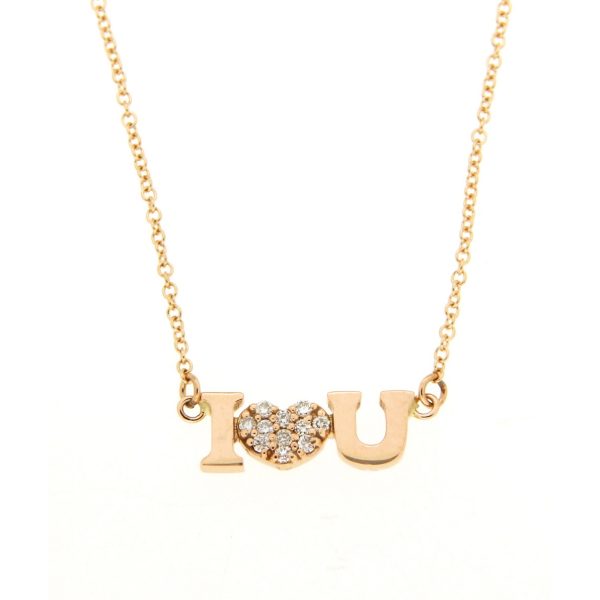 Collar or rosa & Diamants I❤U Suïssa Joiers