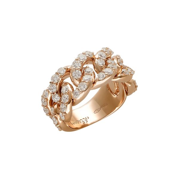 Bague Or Rose & Diamants taille xl gourmande Leopizzo