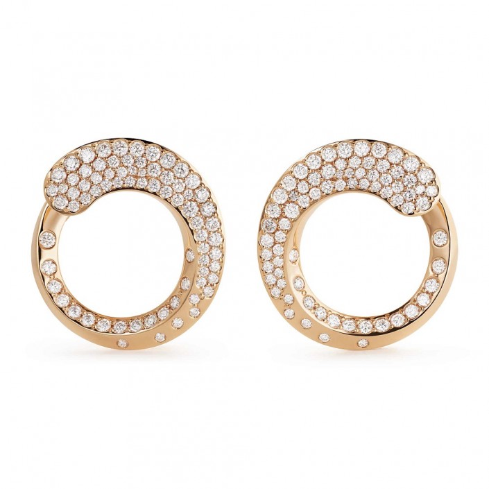 18K Rose Gold Earrings & Diamonds Like Crivelli