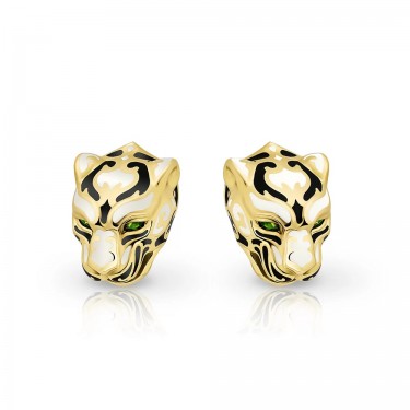 18 kt yellow gold earrings & natural stones Zodaria Mini Carrera & Carrera