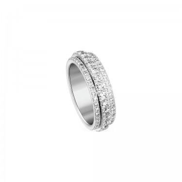 18 KT WHITE GOLD RING & TRIPLE TRACK WITH 115 DIAMONDS POSSESSION PIAGET