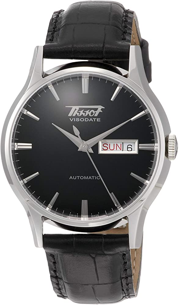 WATCH T0194 STEEL BLACK LEATHER DIAL 40 MM QUARTZ VISODATE TISSOT