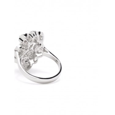 18 kt white gold ring and diamonds Crops Leopizzo