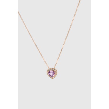 Colgante de Oro rosa 18 QT & Diamantes-Amatista Suïssa Joiers