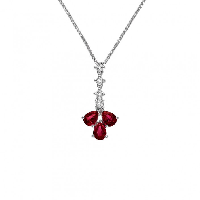 26682BR PENDANT IN WHITE GOLD WITH RUBY & DIAMONDS LEO PIZZO