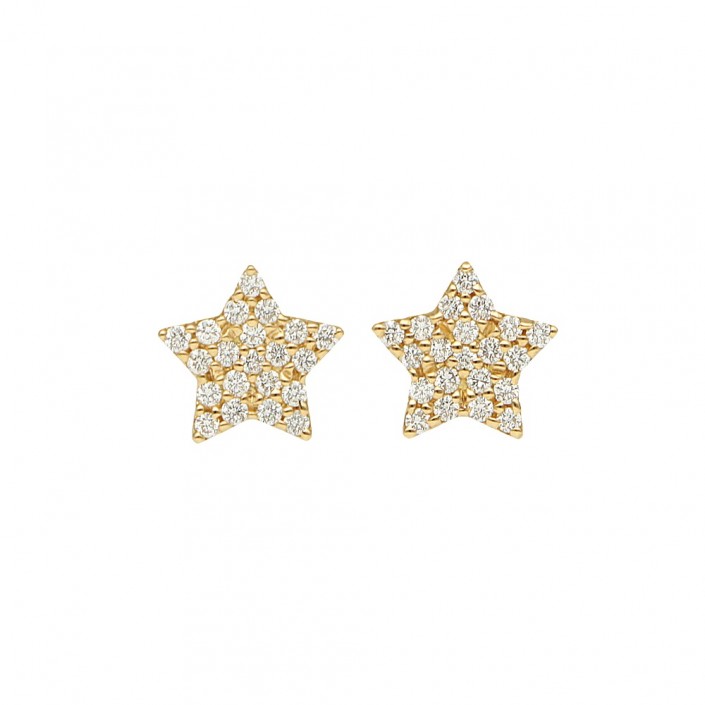 27013C1-YGD STAR SHAPED EARRINGS 18K ROSE GOLD & DIAMONDS AMORE LEO PIZZO