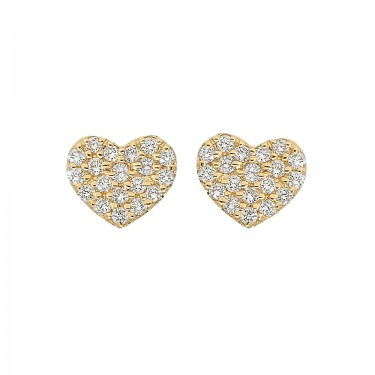 HEART SHAPED EARRING 18K YELLOW GOLD & DIAMONDS AMORE LEO PIZZO 27014C1-YGD   