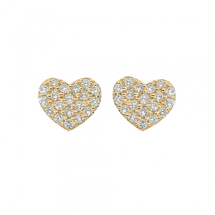 HEART SHAPED EARRING 18K YELLOW GOLD & DIAMONDS AMORE LEO PIZZO 27014C1-YGD