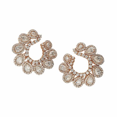 Rose gold earrings & diamond Venezia Leopizzo
