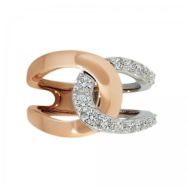 RING IN ROSE / WHITE GOLD & LEO PIZZO DIAMONDS 27748F 