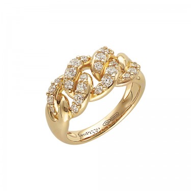 Yellow gold diamond ring Groumette Leo Pizzo