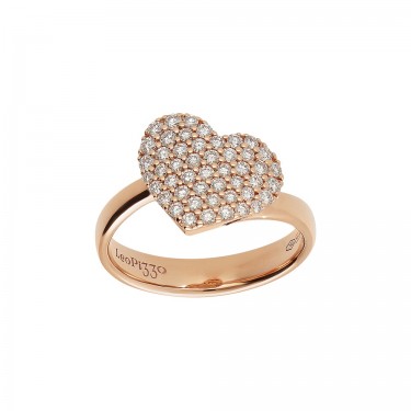 18K Rose Gold Heart Ring & Amore Leo Pizzo Diamonds