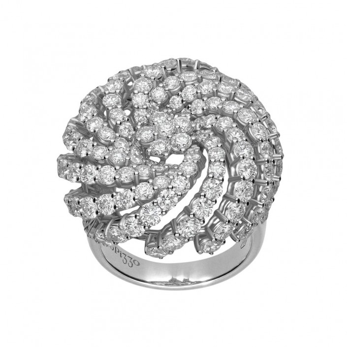 18kt white gold diamond ring Tracy Leo Pizzo