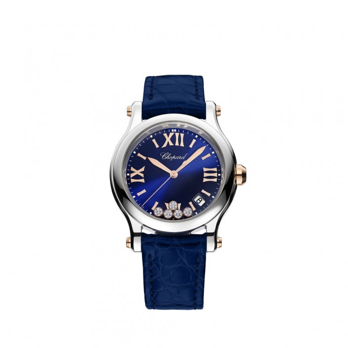 Reloj acero diamantes azul Happy Sport Chopard