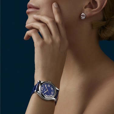 Reloj acero diamantes azul Happy Sport Chopard