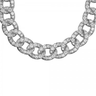 Collar Oro blanco 18 qt & Diamantes Leopizzo 28136B