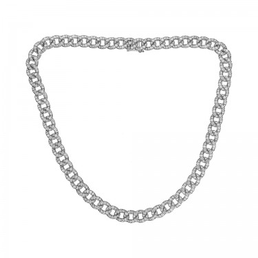 Collar Or blanc 18 qt & Diamants Leopizzo 28136B