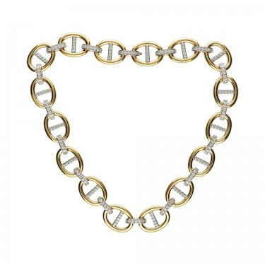 18 kt yellow gold & diamonds necklace Leopizzo 28274f