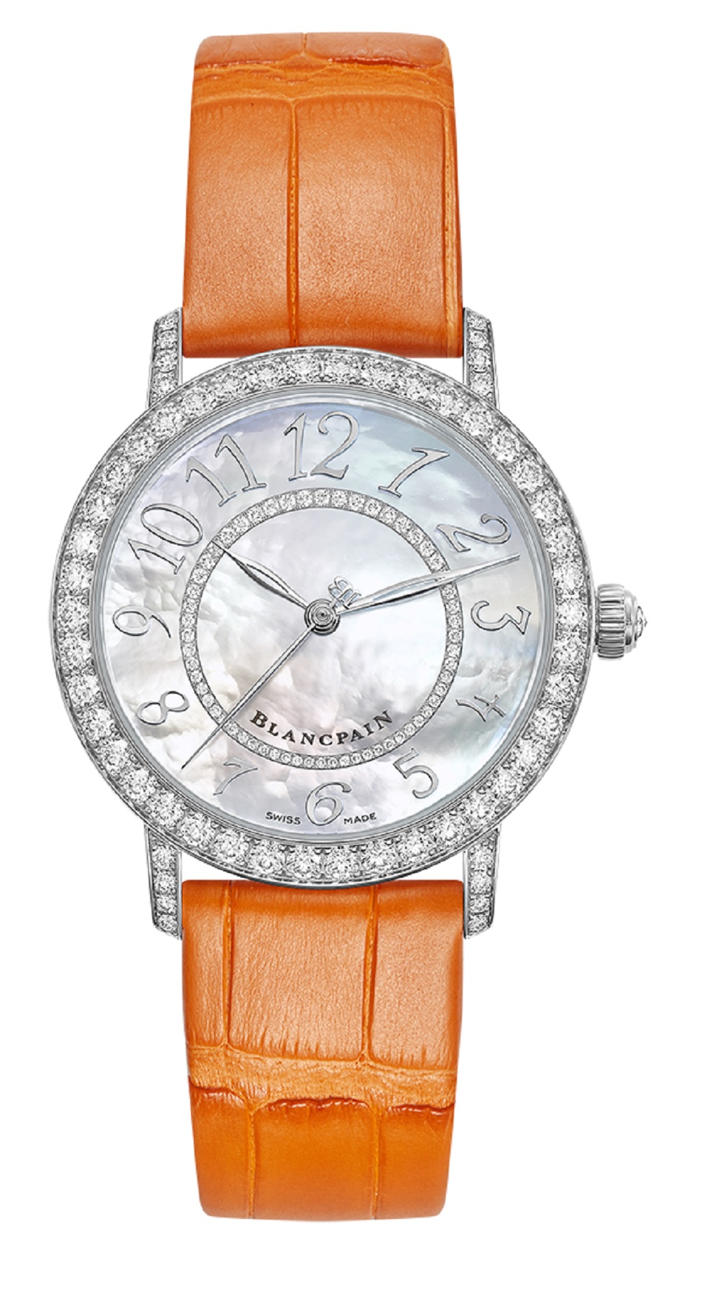 18K White Gold Watch Diamonds Leather Ladybird Blancpain