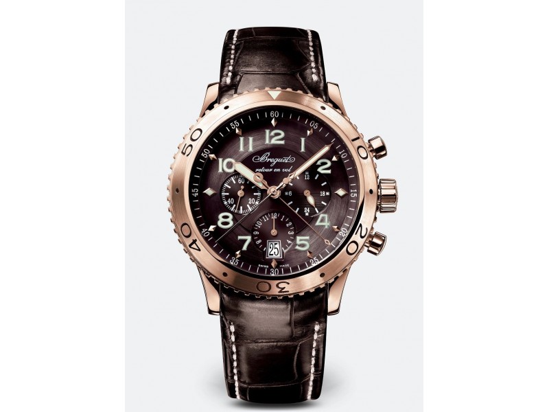 GOLD WATCH LEATHER TYPE XX XXI XXII BREGUET 3810