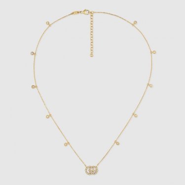 YELLOW GOLD NECKLACE WITH GG RUNNING GUCCI DIAMONDS