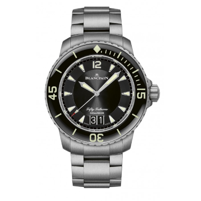 TITANIUM WATCH BLACK DIAL GRAND DATE BLACK FIFTY FATHOMS