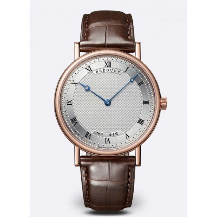 Rose gold & brown leather watch Classique Breguet