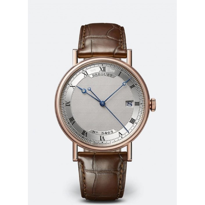 Rose gold watch & brown leather with date Classique Breguet
