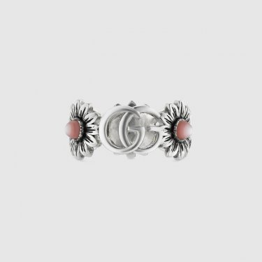 DOUBLE G FLOWER SILVER & PINK/MP RING GUCCI