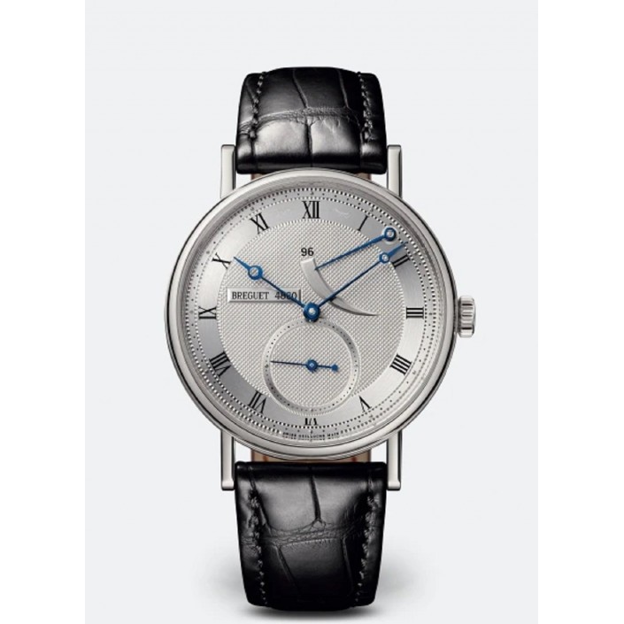 WHITE GOLD WATCH & LEATHER-POWER RESERVE 96 H CLASSIQUE BREGUET 5177