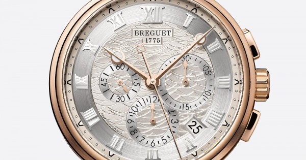 ROSE GOLD WATCH DATE CHRONOGRAPH MARINE BREGUET 5527