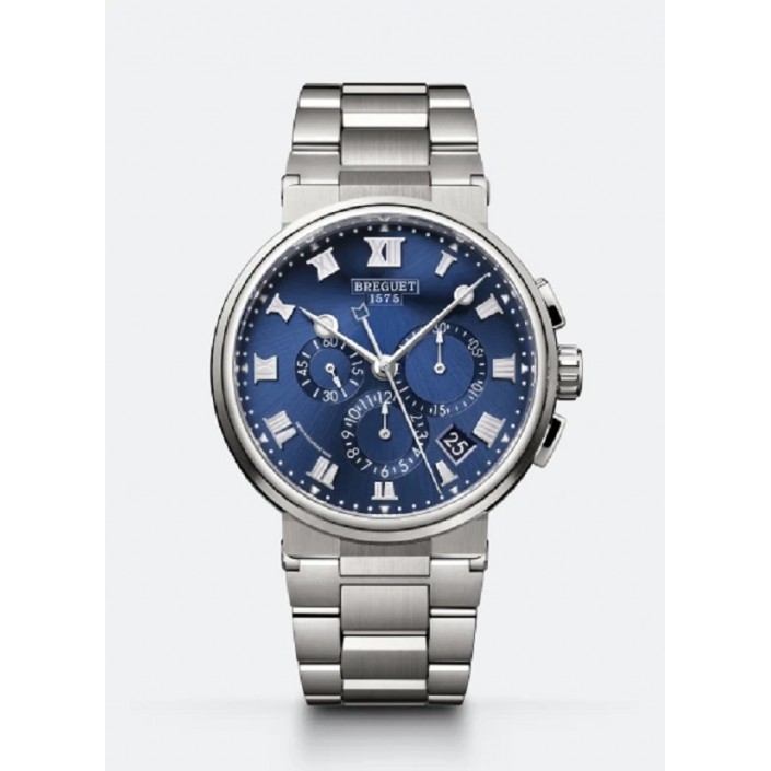 TITANIUM WATCH BLUE DATE CHRONOGRAPH MARINE BREGUET 5527TI