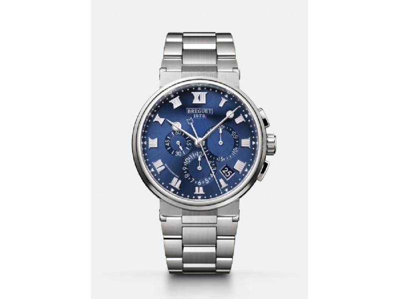 TITANIUM WATCH BLUE DATE CHRONOGRAPH MARINE BREGUET 5527TI