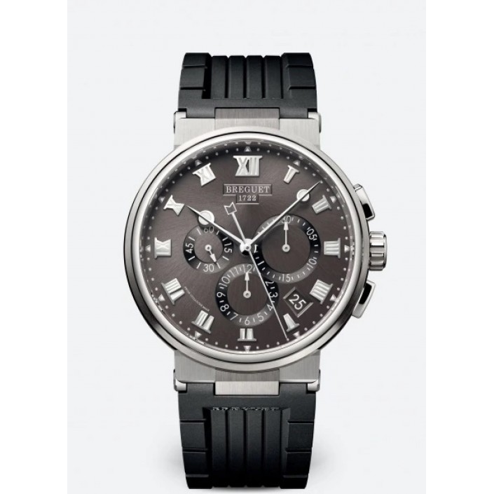 TITANIUM WATCH BLACK RUBBER CHRONOGRAPH MARINE BREGUET 5527