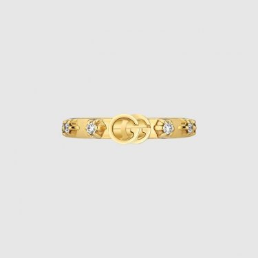 RING YELLOW GOLD & DIAMONDS RUNNING BOUBLE G GUCCI