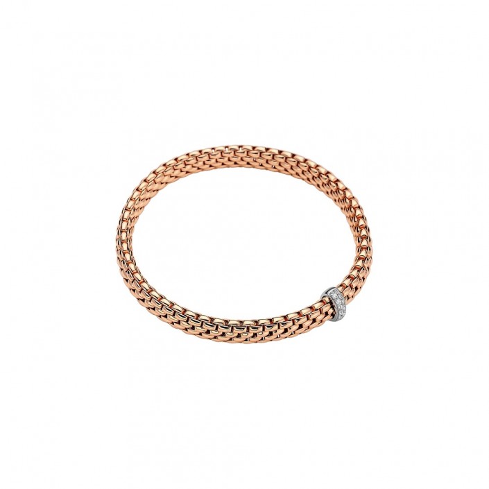 Bracelet en or rose 18 K avec petits diamants pavés Vendome Fope